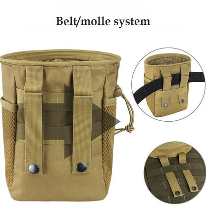 New Outdoor 3‑5L Camo Tactical Molle Dump Pouch, 600D Nylon Recycle Waist Pack, Portable Hunting Outdoor Accessories Storage Bag