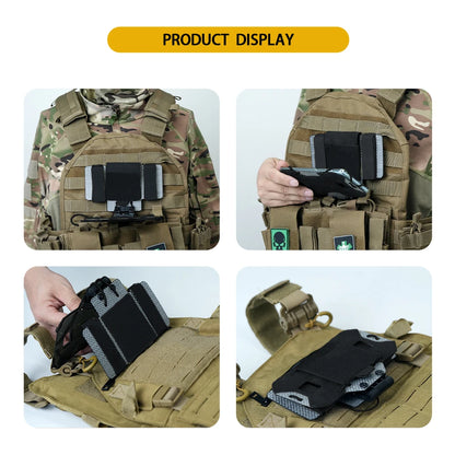 BOOIU MOLLE Foldable Navigation Board Airsoft Mobile Phone Holder Mount Airsoft Hunting  Tactical Vest Chest Outdoor Gear
