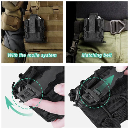 MOLLE Tactical Handcuff Pouch Quick Release Handcuff Holster Universal Cuffs Holder for Tactical Vest Belt Wargame Gear