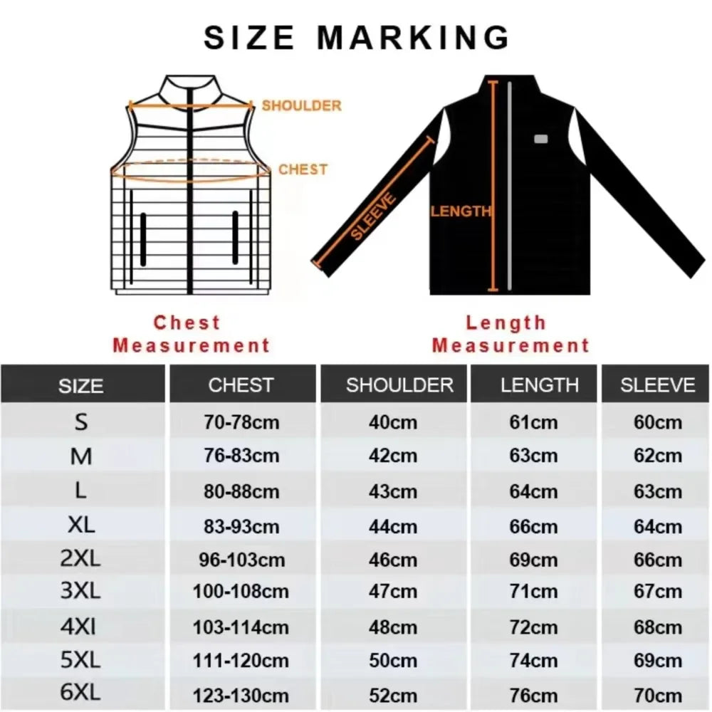 Winter Heated Jacket for Skiing & Hiking, Men Women USB Thermal Coat with 21 Heating Areas, Washed Cotton Camping Gear