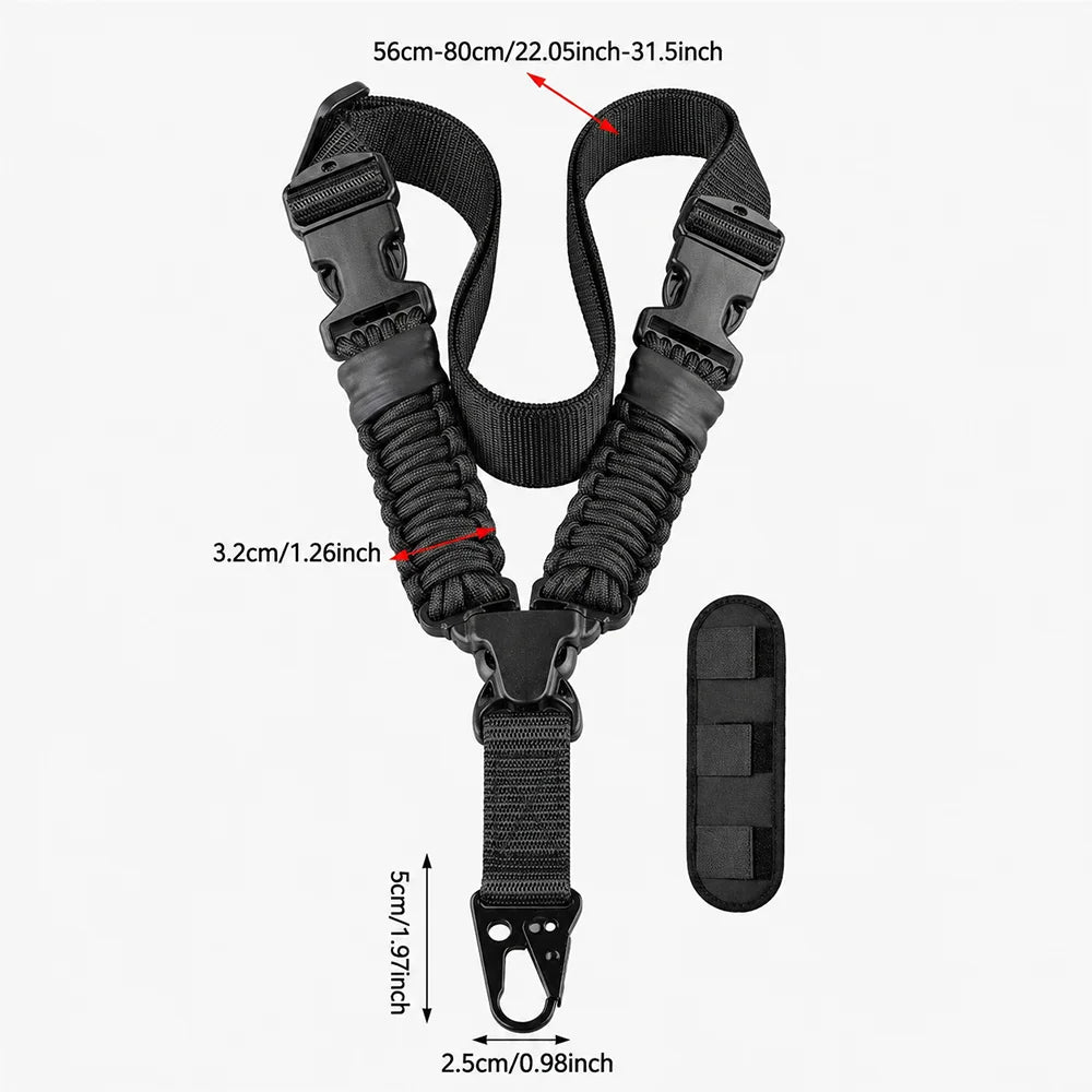 Single Point Sling Tactical Sling Adjustable Multifunctional Wear Resistant Nylon Shoulder Strap Outdoor Sports Hunting Harness