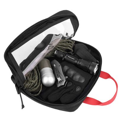 KRYDEX 500D Tactical Clear Top Insert Pouch for D3 Backpack First Aid Bag Camping Travel Survival Medical Storage Bag Accessory