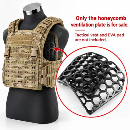 ASPC Compatible Honeycomb Ventilated Plate Insert for Tactical Plate Carrier Vest, Breathable Airflow Cooling Back Support Panel