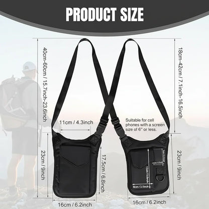 Tactical Shoulder Bag Underarm Concealed Carry Bag Anti-theft Armpit Hidden Pack Utility EDC Pouch Phone Holster Key Holder