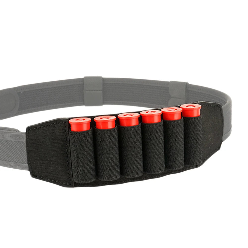 500D Nylon Tactical 6 Round 12 Gauge Shotgun Belt Ammo Storage Bag Shotgun Shell Holder For 38MM Belts Hunting Accessories