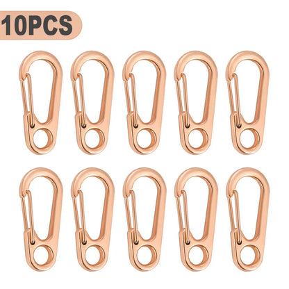 10pcs Mini Carabiner Set Outdoor Rope Clip Camping Paracord Accessories Knapsack Hanging Buckle  Daily DIY Keychain