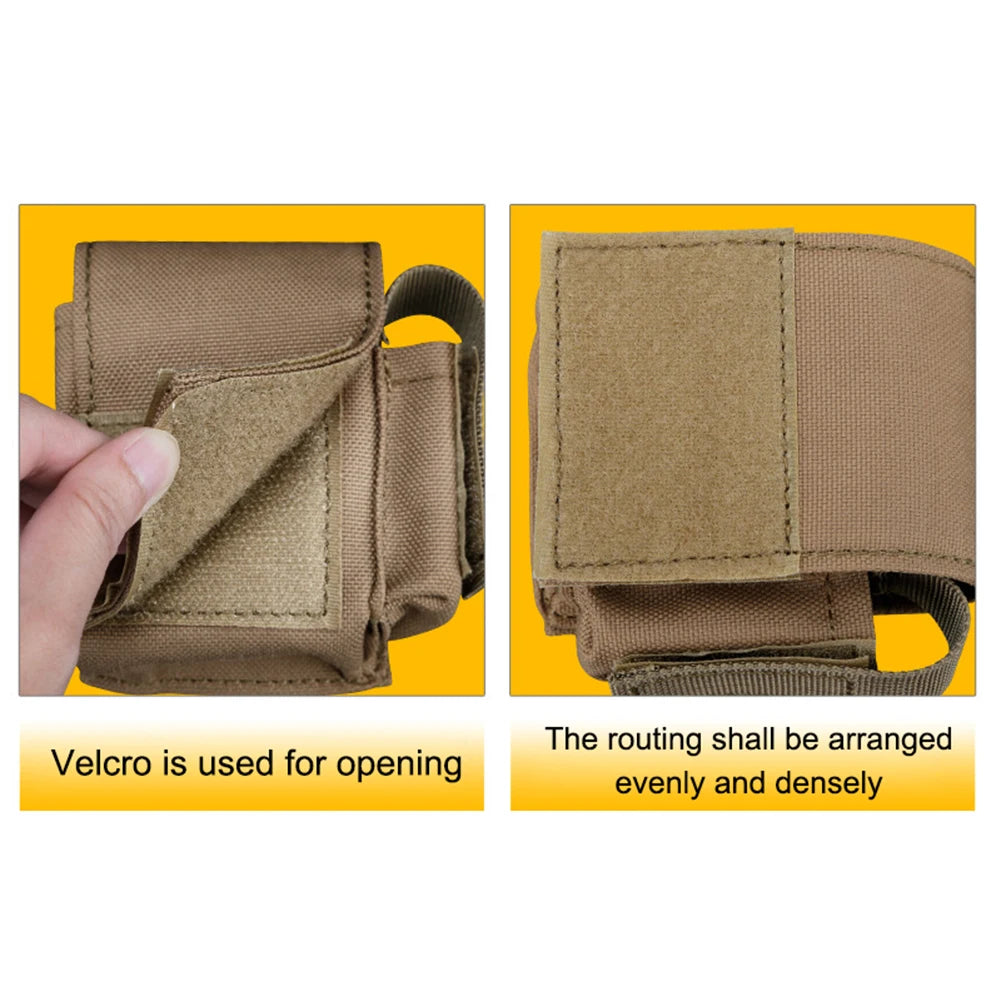 Nylon for Molle Pouch Waist Bag Multifunctional Mini for Molle Cellphone Pouch Belt Small Pouch with Buttons for Outdoor Camping