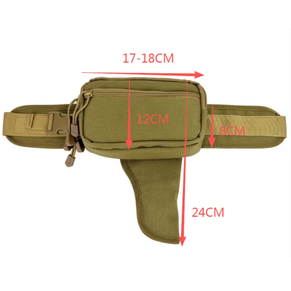 Tactical Waist Bag with Concealed Handgun Holsters for Glock 17 19 23 & 9mm 1911 Pistols, EDC Utility Belt Pouch for CS, Hunting