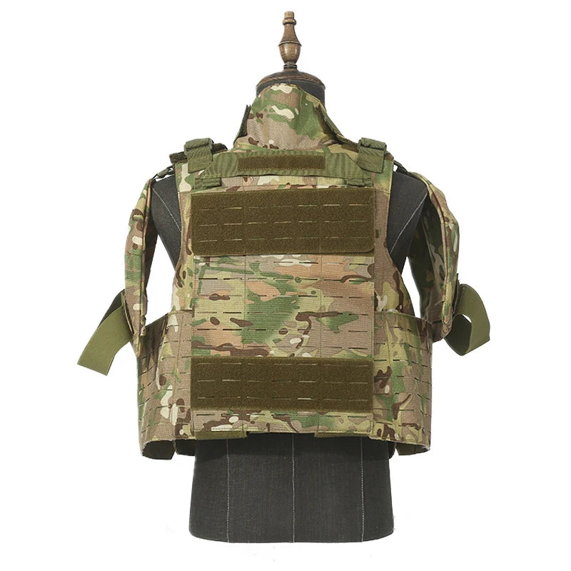Laser cutting full defense tactical vest CP color field protection quadruple bag vest 1000D Oxford cloth training suit