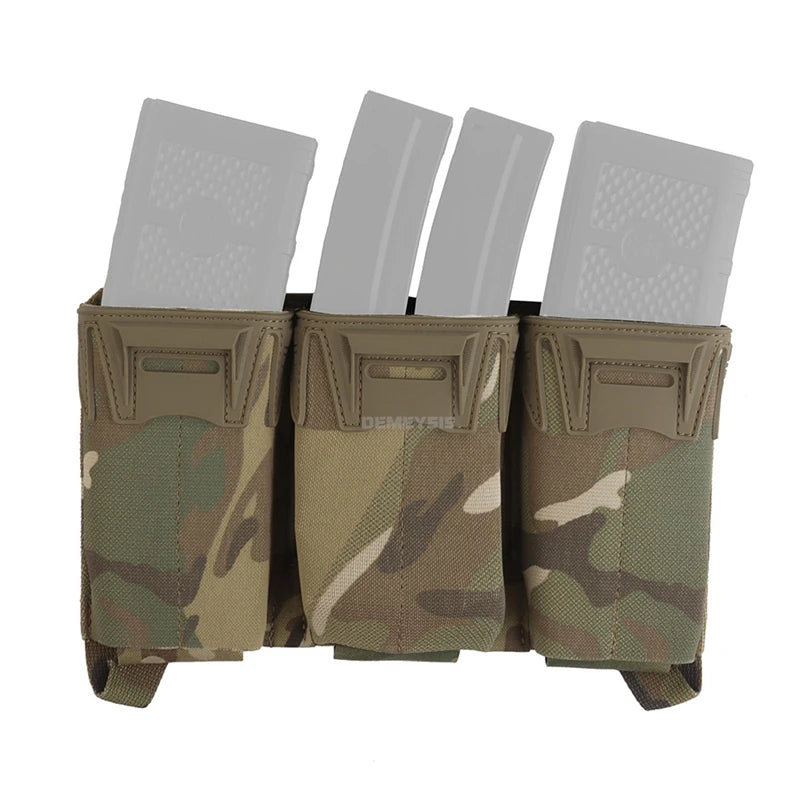 Tactical Admin Pouch with Multi-caliber 5.56 9mm Triple Mag Pouch MOLLE Front Placard System 2nd Layer Airsoft Pouches