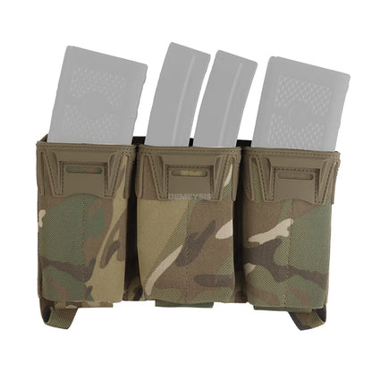 Tactical Admin Pouch with Multi-caliber 5.56 9mm Triple Mag Pouch MOLLE Front Placard System 2nd Layer Airsoft Pouches