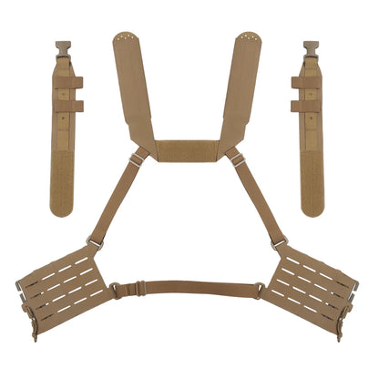 Tactical ARC Chest Rig Kit MOLLE System Placard V3 Front Flap Mag Pouch Installed On Vest with Quick Release Clasp Mount