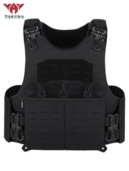Yakeda Hunting Vest 1000D Quick Release Modular Laser Cutting Molle System Tactical Vest with Double Triple Magazine Pouch