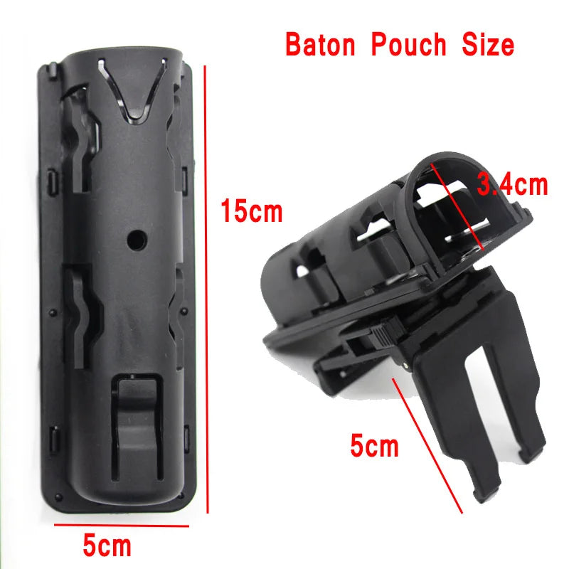 Tactical Spray Pouch Holder Flashlight Pouch Baton Holster 360 Degree Rotation Belt Clip Quick Release Self Defense Tool Holder