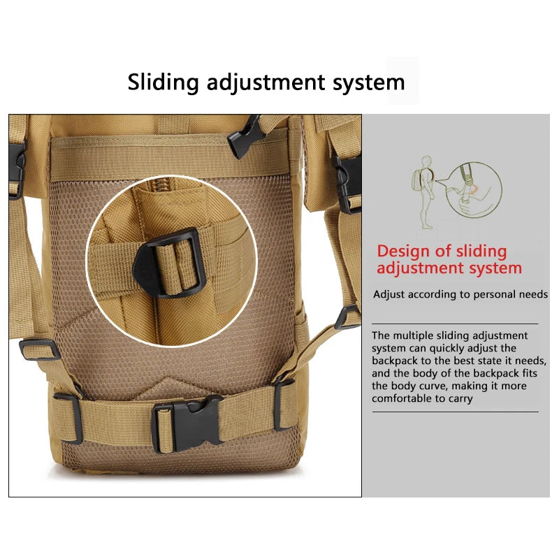 9000D Nylon Tactical Backpack Waterproof Outdoor Camping Hunting Mountaineering Hiking Sports Bag for Active Adventures