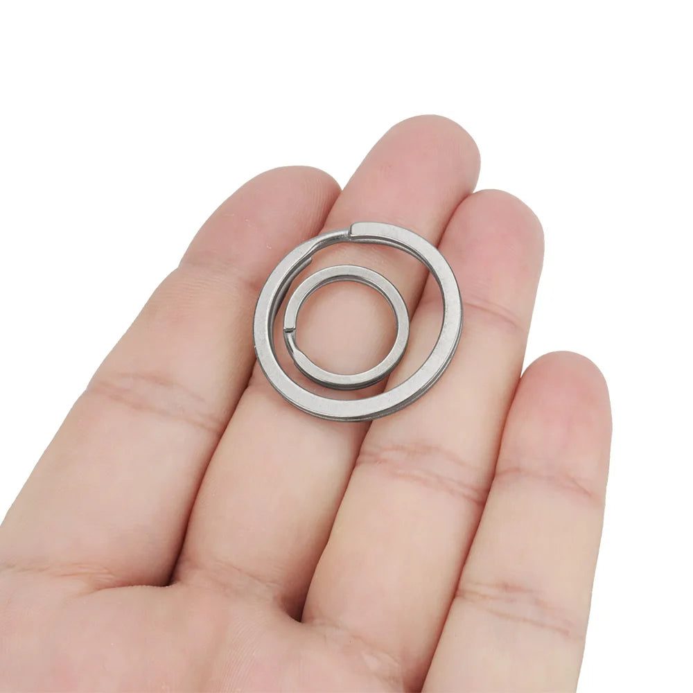 5pcs Titanium Alloy Key Ring 18mm/30mm Keychain Outdoor Tool EDC Buckle Accessories