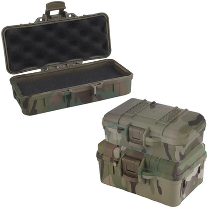 Tactical Camo Storage Box Valuable Item Hard Safety Case Multi Functional Tool Protection Boxs With Pre-cut Sponge Can Lockable