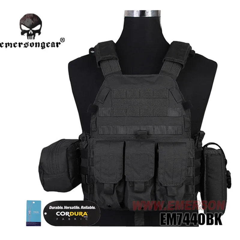Emersongear For LBT 6094 Style Plate Carrier W/3 Pouches Tactical Vest Protective Gear Body Guard Armor Airsoft Hunting