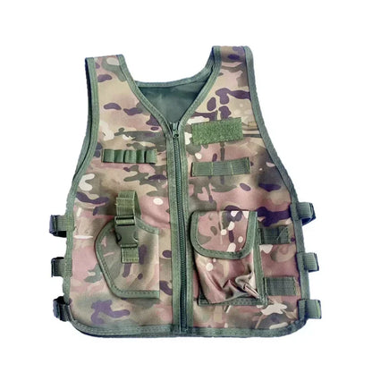 Tactical Children Vest Boy Girl Camouflage CS Game Vest Kids Hunting Cosplay Fishing CS Fans Outdoor Clothing for 3-6 Years