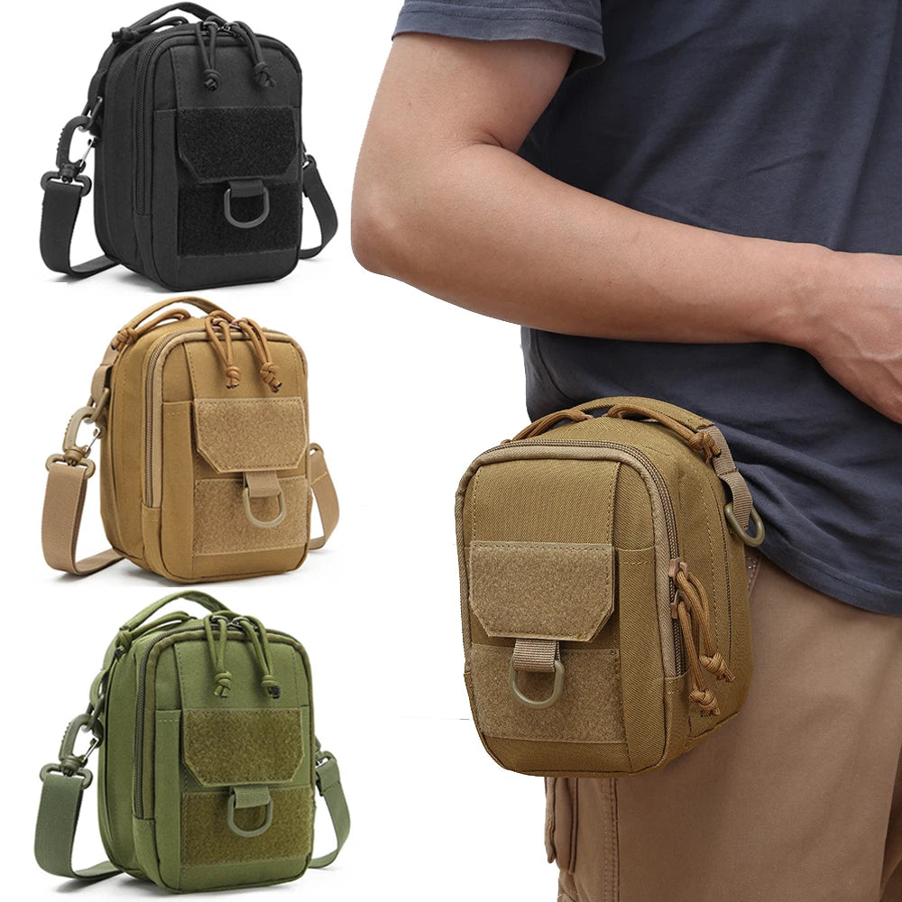 Tactical Molle Pouch Waist Belt Bag Messenger Bag Outdoor Shoulder Sling Bag EDC Tool Pack Phone Pouch Hunting Bag