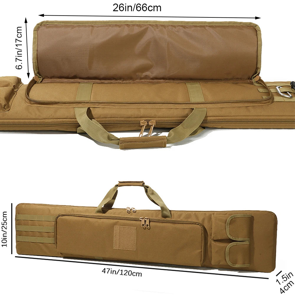120cm Rifle Gun Case Soft Gun Bag Tactical Shotguns Storage Bag Rifle Carrier Pouch Hunting Gun Backpack for Shooting Range