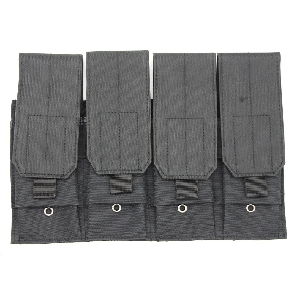 Tactical Molle 5.56mm Magazine Pouch for M4 Ar15 Cs Rifle Quadruple Mag Bag Cs Game Paintball Hunting Vest Attach Pack