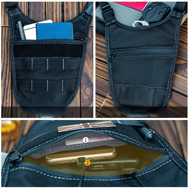 Tactical Shoulder Bag Concealed Bag Shoulder Crossbody Secret Agent Fitted Anti Theft Wallet Hunting Accessories