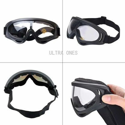Tactical Airsoft Mask + Goggles Set Half Face Mesh Mask with Ear Cover Paintball Shooting CS Survival Games Cosplay
