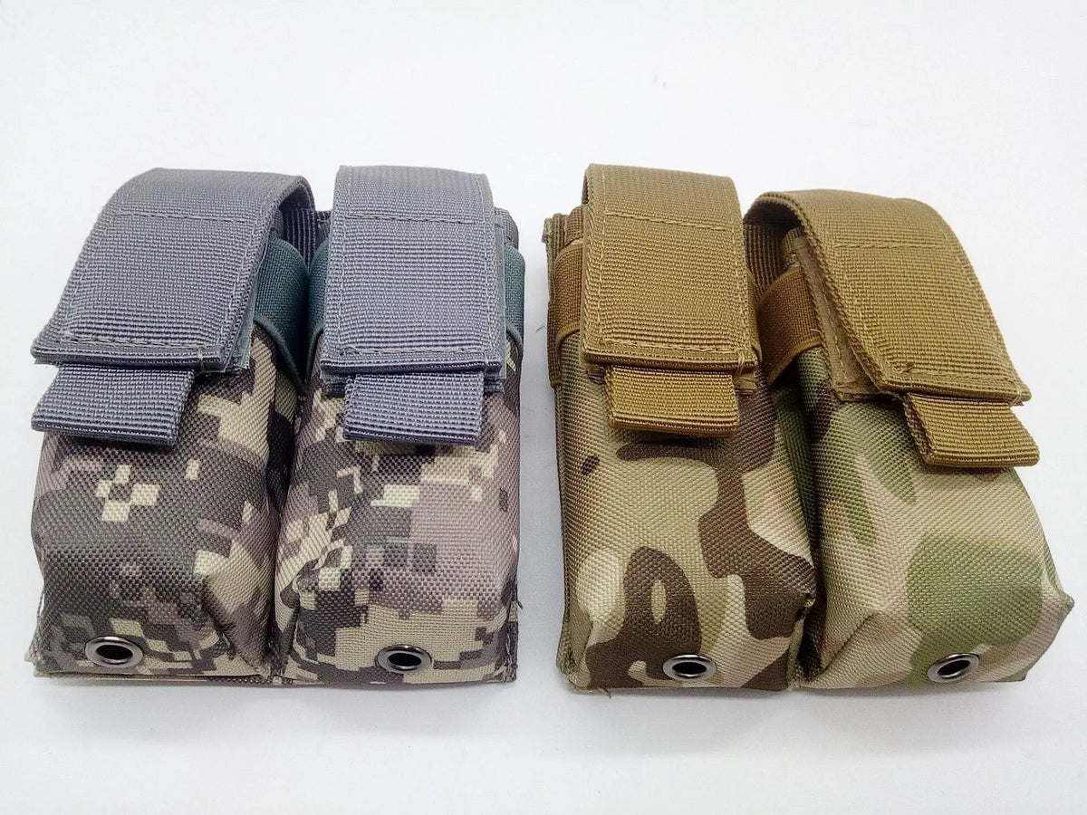 Molle 9mm Double Pistol Magazine Pouch Mag Holster Outdoor Hunting Accessories Flashlight Holder EDC Tool Waist Bag Vest Pouches