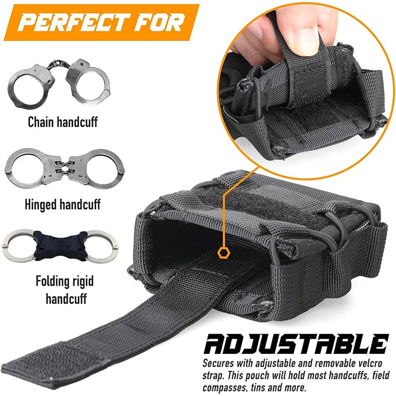 Molle Tactical Handcuffs Pouch Shackles Holder Case Universal Handcuffs Holster Quick Release Standard Chain Cuffs for Vest