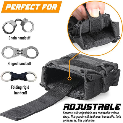 Molle Tactical Handcuffs Pouch Shackles Holder Case Universal Handcuffs Holster Quick Release Standard Chain Cuffs for Vest