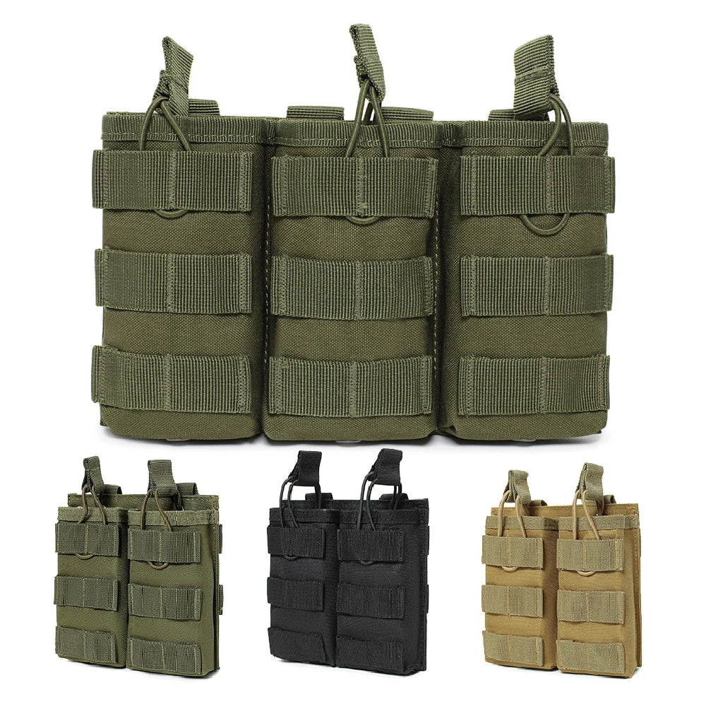 1000D Nylon Magazine Pouch Single Double Triple AR15 M4 5.56 AK 7.62 Holster Molle Airsoft Color Elastic Magnetic Carrier