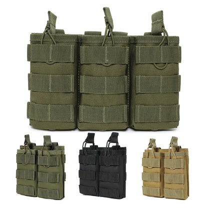 1000D Nylon Magazine Pouch Single Double Triple AR15 M4 5.56 AK 7.62 Holster Molle Airsoft Color Elastic Magnetic Carrier