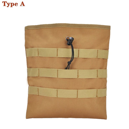 Tactical Molle Folding Magazine Dump Drop Pouch Utility Drawstring Recovery Mag Holster Ammo Bag Hunting Accessories Pouch