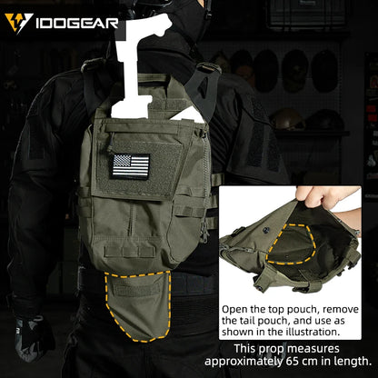 IDOGEAR Tactical Panel Zip on Pouch Backpack Plate Carrier Bag for CPC AVS JPC2.0 Vest 3531