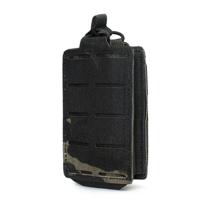 M4 M16 AR15 5.56mm magazine pouch, single magazine holster, MOLLE compatible, EDC waist pouch with laser-cut openings