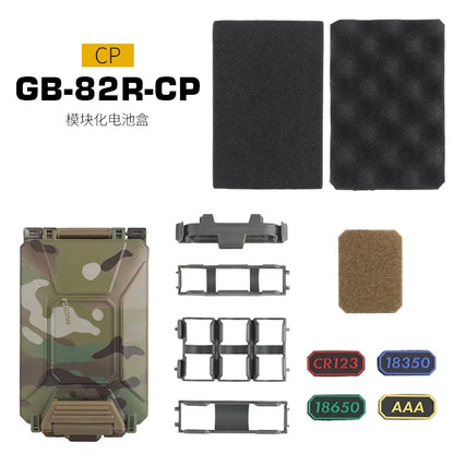 Tactical Battery Storage Box Molle Airsoft Vest Outdoory Modular Mag Pouch Waterproof Box For CR123/AAA/AA/18350/18650