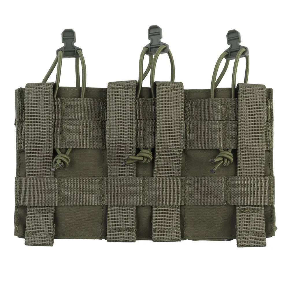 Dual Purpose 5.56 M4 Triple Magazine Pouch Tactical Vest K series Plate Carrier Front Placard AG 3 MAG Bag Holder