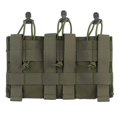 Dual Purpose 5.56 M4 Triple Magazine Pouch Tactical Vest K series Plate Carrier Front Placard AG 3 MAG Bag Holder