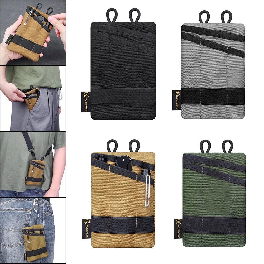 Compact Pocket Organizer Pouch Multifunctional for Camping Hiking Mountaineering Card Key EDC Tool Storage Bag