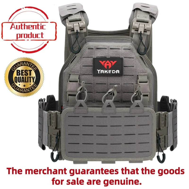 YAKEDA Tactical Vest 6094 Fast Detachable Light Laser Cut Outdoor Hunting Black Gear Carry Vest of High Quality 1000D Nylon