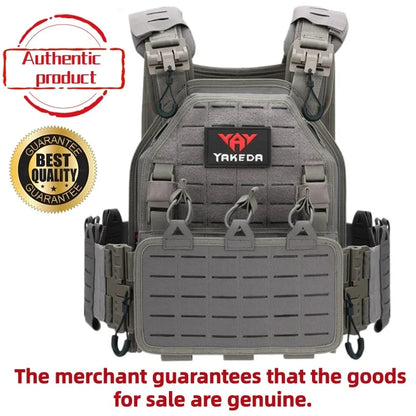 YAKEDA Tactical Vest 6094 Fast Detachable Light Laser Cut Outdoor Hunting Black Gear Carry Vest of High Quality 1000D Nylon