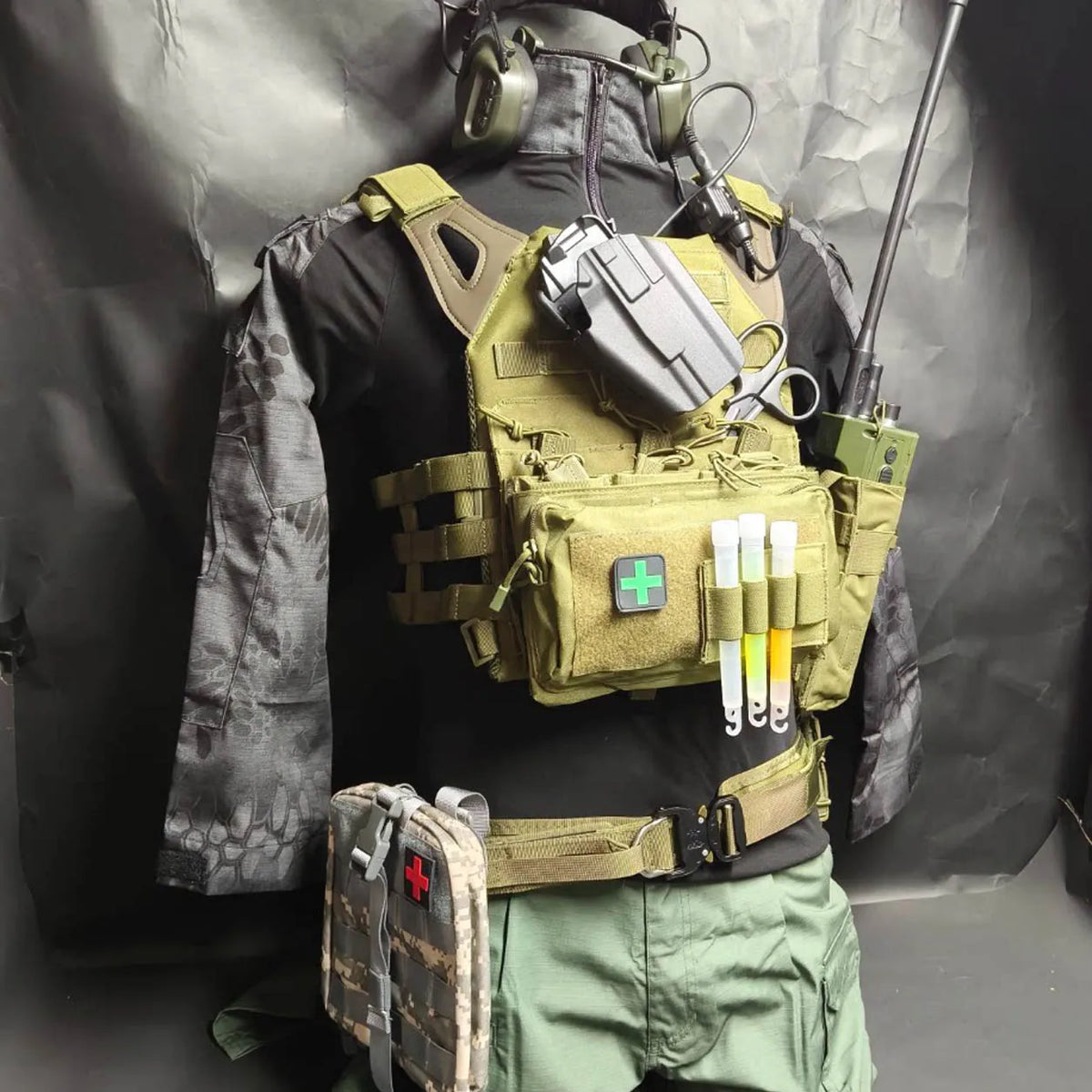 Tactical Combat Vest Set Airsoft Training Chest Rig Role Play Outfit for Wargame Paintball Outdoor Cosplay Equipment Gear Set