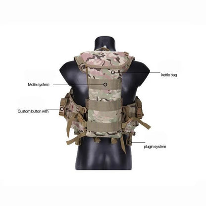 Outdoor Shooting CS Airsoft Molle Vest Hunting Camouflage Vest Tactical Equipment Men Combat Sport Vest With Water Bag