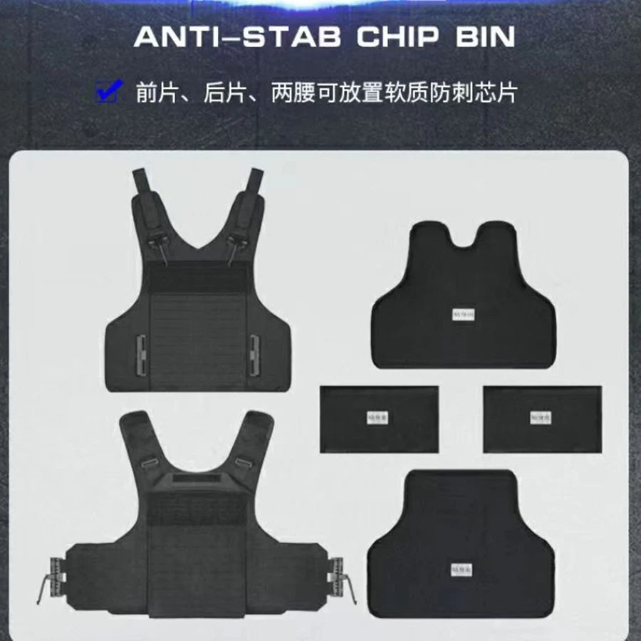 Outdoor Hunting Laser Quick Release Black Tactical Vest CS Quick Release Vest Duty Molle Anti Stab Protective Training Suit