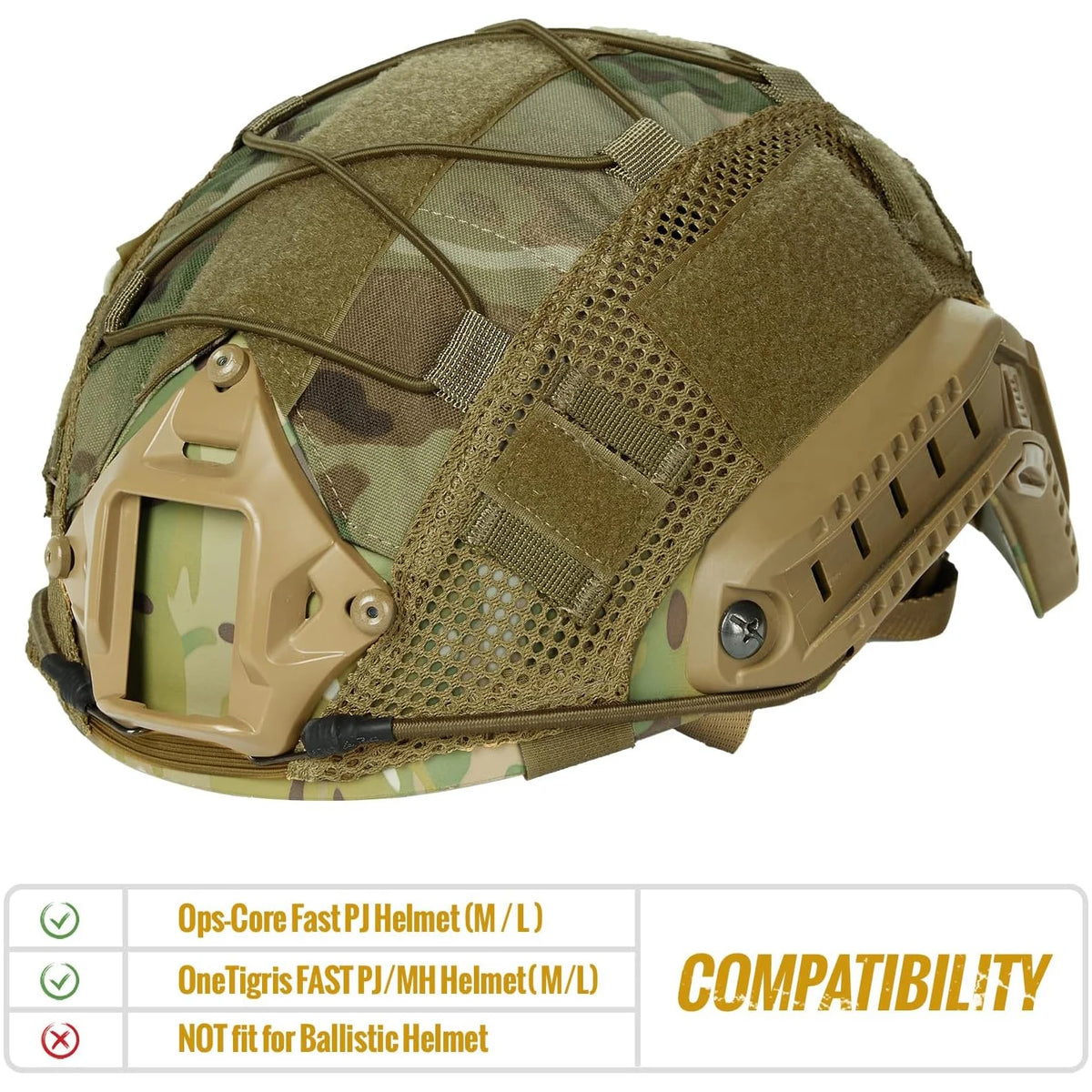 Tactical Helmet Cover Fast Helmet Multi-Camo Helmet Cover for Airsoft Helmet Paintball CS Wargame Sport Hunting Shooting Gear