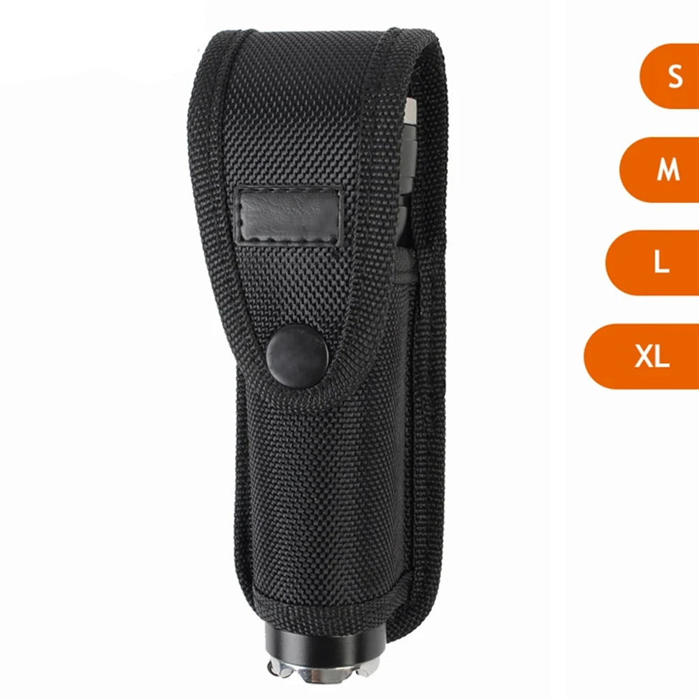Tactical Molle Flashlight Pouch Holster with Clip Flashlight Torch Cover Case for Belt Outdoor Hunting Hiking Flashlight Holster