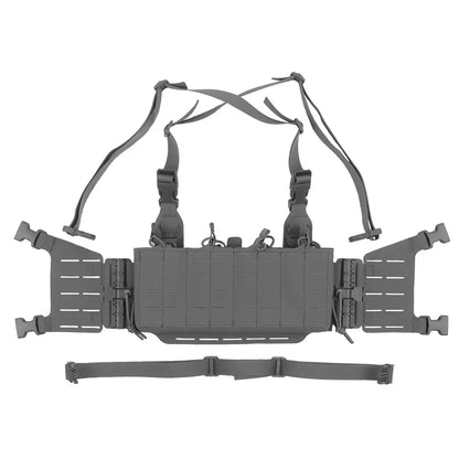 Tactical Chest Rig Molle Militar Hunting Quick Release Vest with Quadruple 5.56/7.62 Mag Pouch Airsoft Shooting Gear
