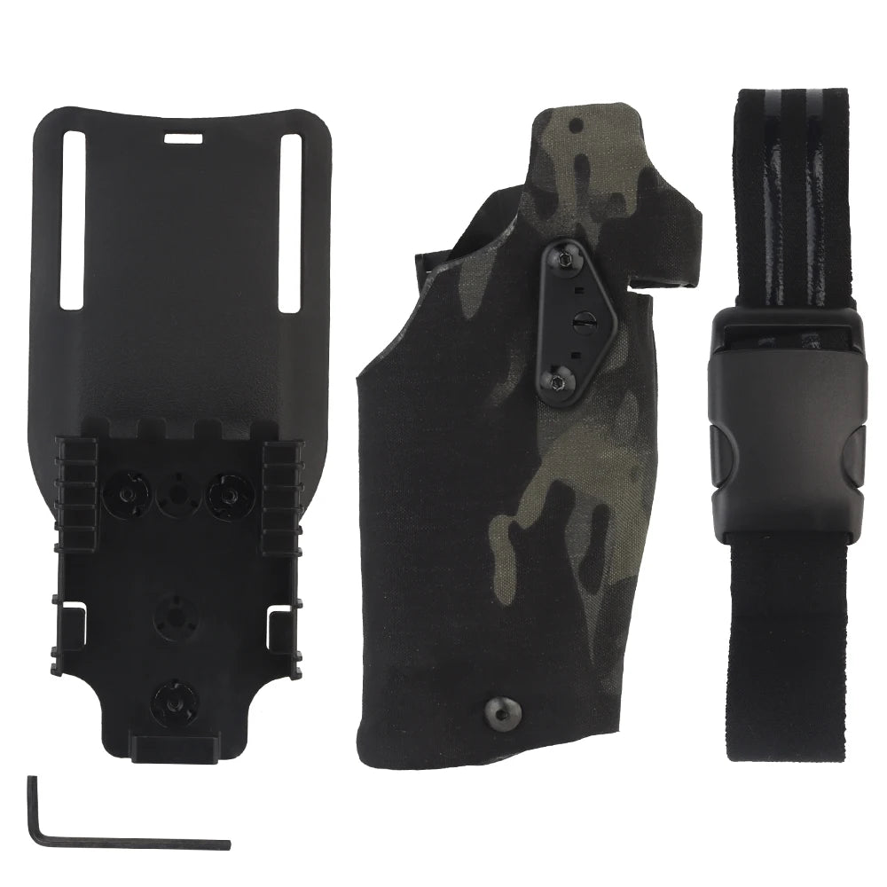 6354DO Tactical Pistol Holster for Glock 17/19 with X300/X300U Flashlight Airsoft -832 ALS Quick Release Leggings Holster