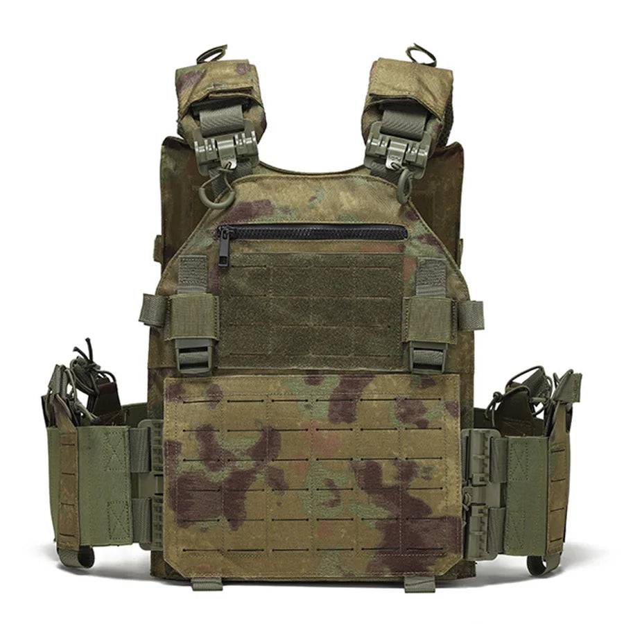 Multi Functional Quick Release Vest Laser Cutting MOLLE Hunting Vest Waterproof and Wear-Resistant Outdoor Training Vest